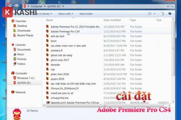 Chọn file cài đặt