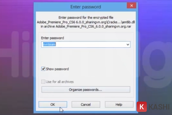 Nhập mật khẩu giải nén