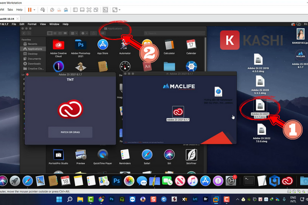 Mở file dmg và kéo vào Applications