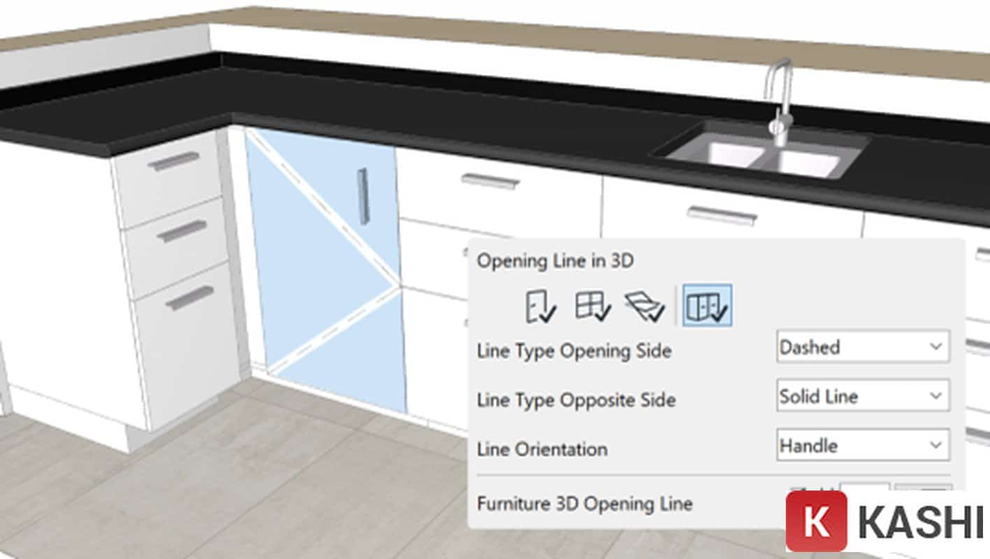 Tùy chỉnh tủ bếp trong Archicad 26