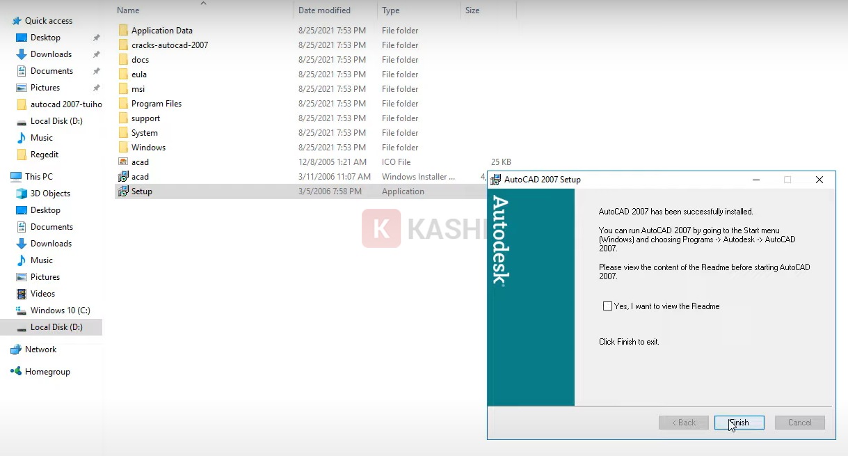 Nhấn "Finish" để kết thúc.