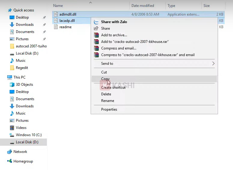 Copy 2 file "adlmdll.dll" và "lacadp.dll"