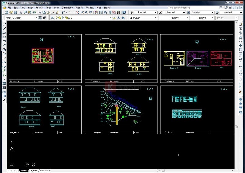 Giao diện phần mềm AutoCAD 2008