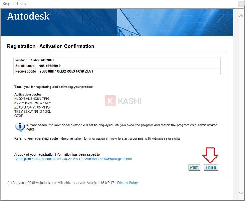 Nhấn "Finissh" để kết thúc.