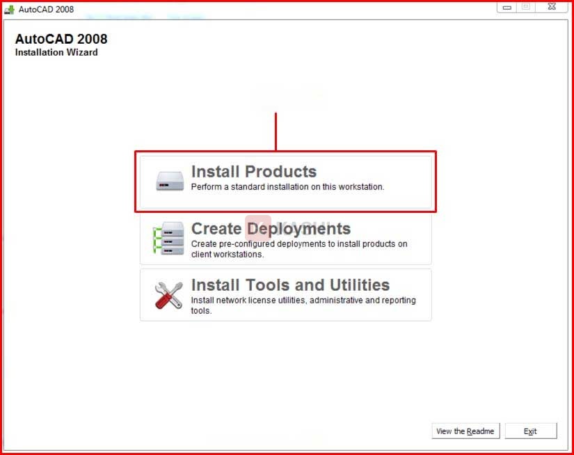 Chọn mục "Install Products"