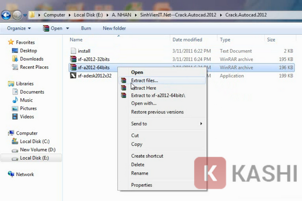 Giải nén file crack