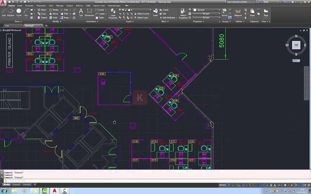 Giao diện làm việc AutoCAD 2017