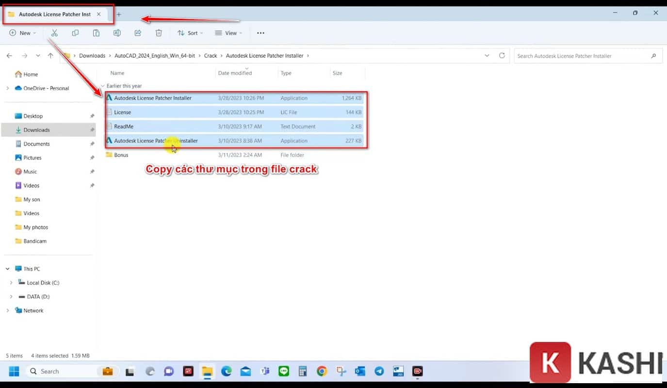 Copy file kích hoạt