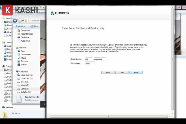 Nhập Serial Number và Product Key