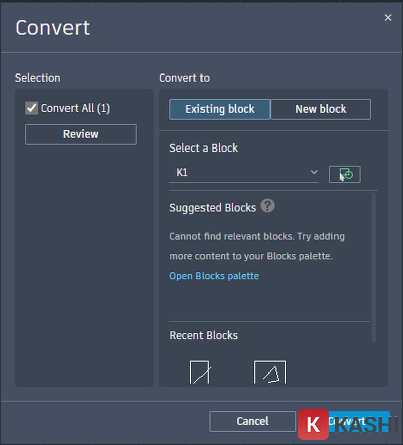 Chuyển đổi đối tượng thành block