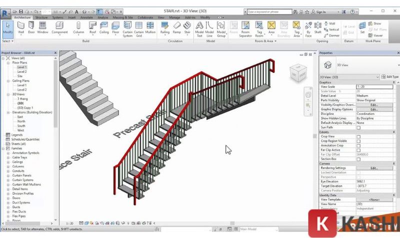 Thiết kế cầu thang trong Revit 2018
