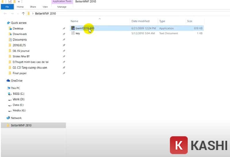 Mở file cài đặt BetterWMF