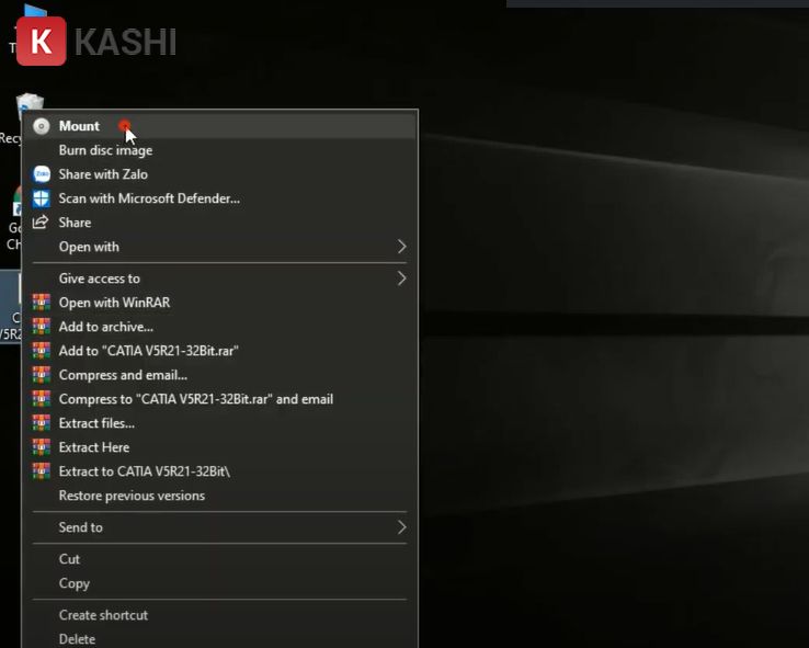 Chọn "Mount"