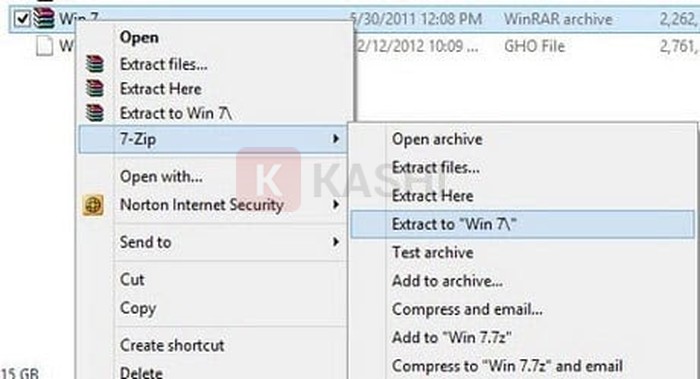 Chuyển file cài đặt Windows 7