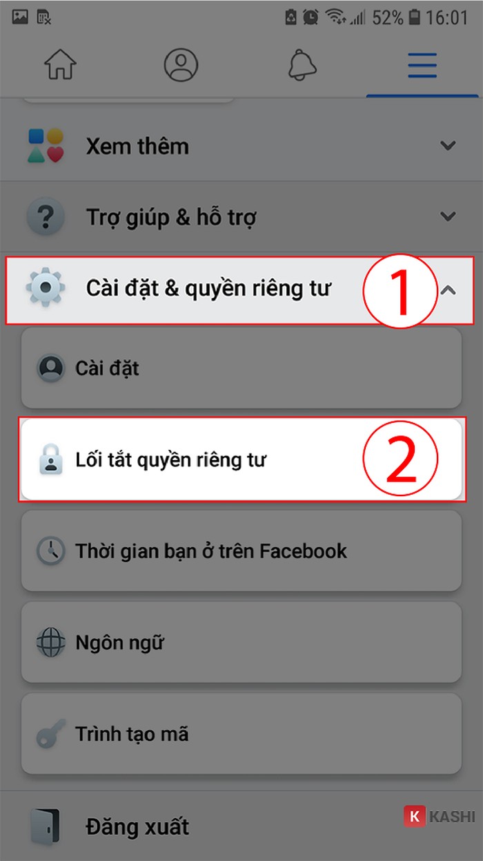 Vào Cài đặt & Quyền riêng tư