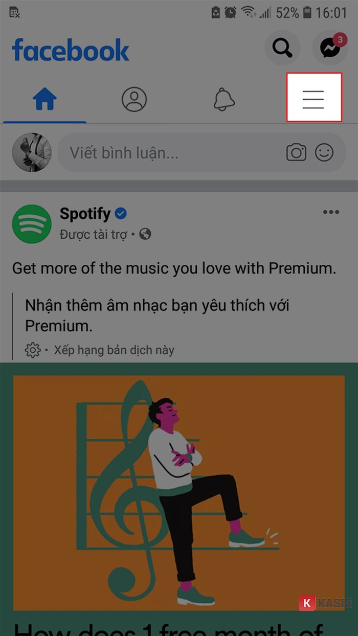 Mở ứng dụng Facebook