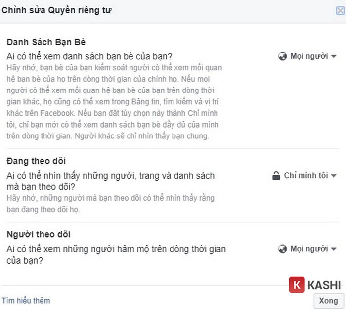 Ẩn danh sách bạn bè