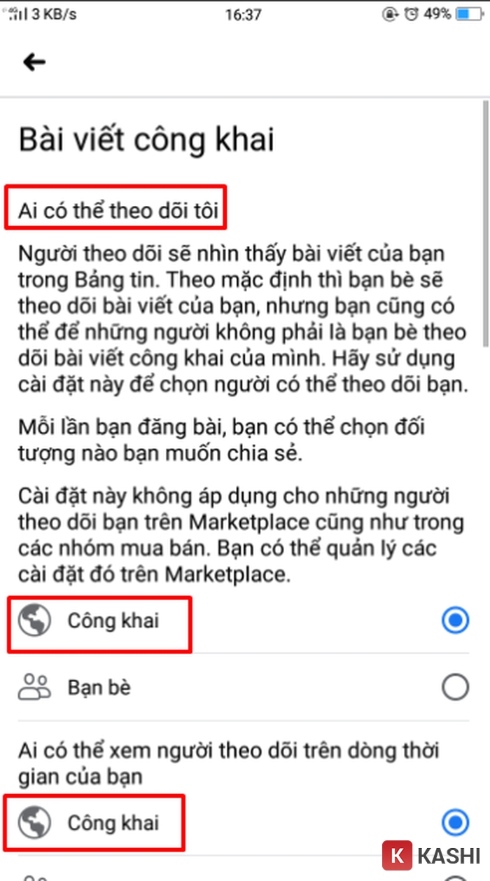 Bật chế độ theo dõi công khai trên Facebook Android