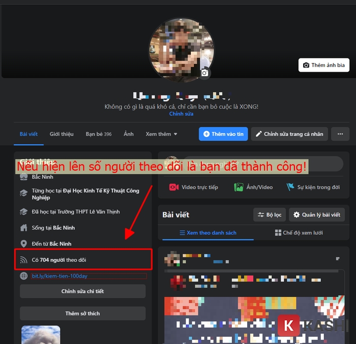 Kiểm tra chế độ theo dõi trên Facebook máy tính