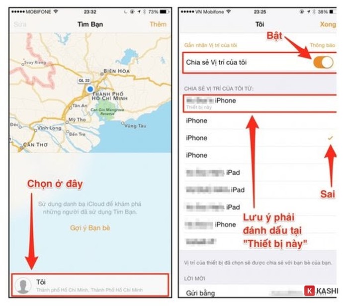 Kích hoạt chia sẻ vị trí trên Find My Friends