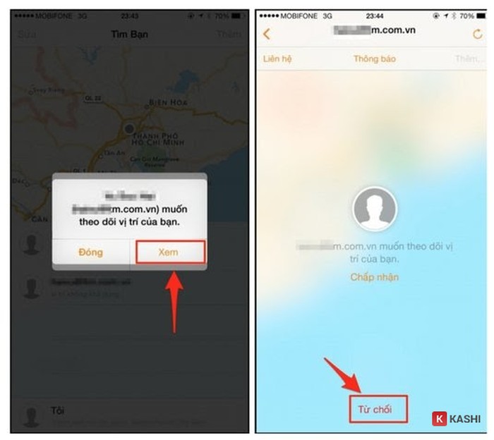 Chấp nhận yêu cầu chia sẻ vị trí