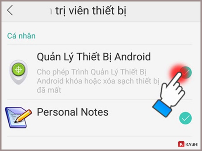 Kích hoạt quản lý thiết bị Android