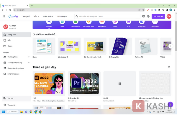 Mở bài thuyết trình Canva