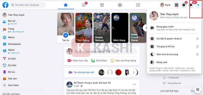 Chọn biểu tượng mũi tên hướng xuống