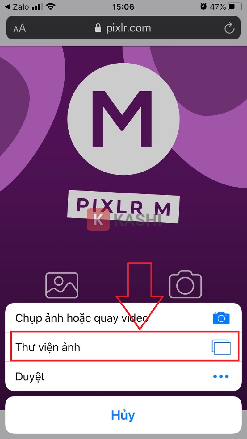 Chọn "Thư viện ảnh"