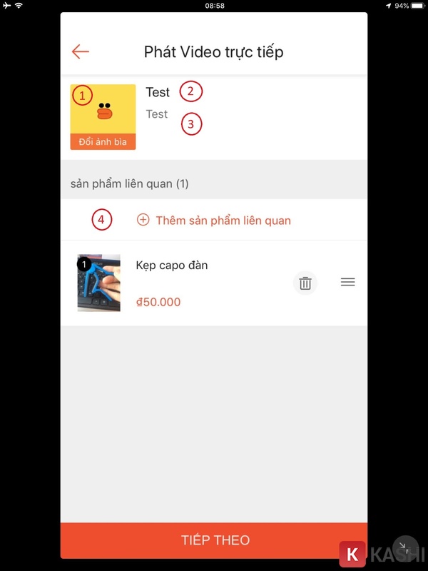 Bắt đầu cài đặt cho livestream