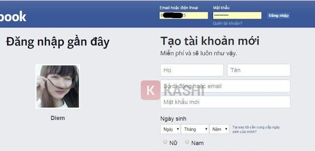 Đăng nhập Facebook