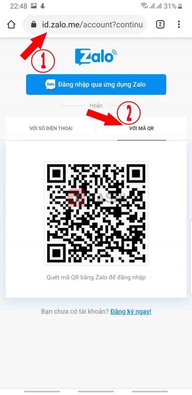 Đăng nhập Zalo với mã QR