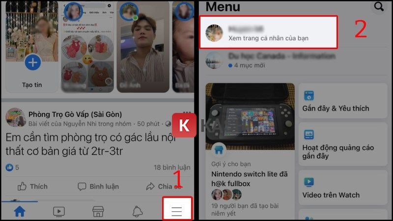 Truy cập trang cá nhân Facebook