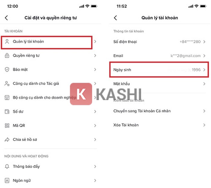 Thông tin tài khoản TikTok