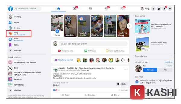 Chọn Trang trên máy tính