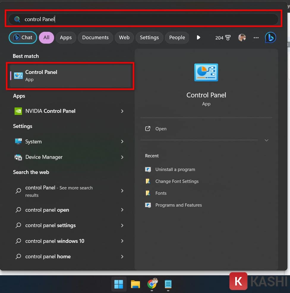 Mở Control Panel trên Windows 11