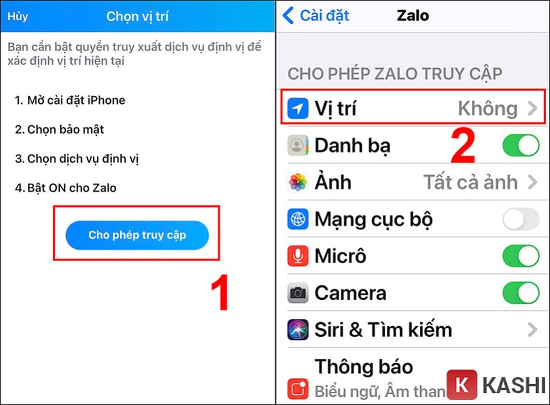 Tắt định vị Zalo