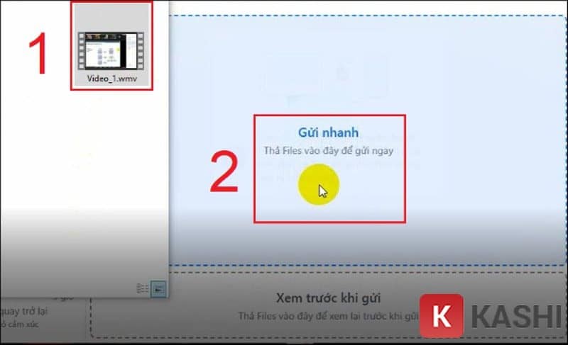 Kéo thả file trên Zalo máy tính