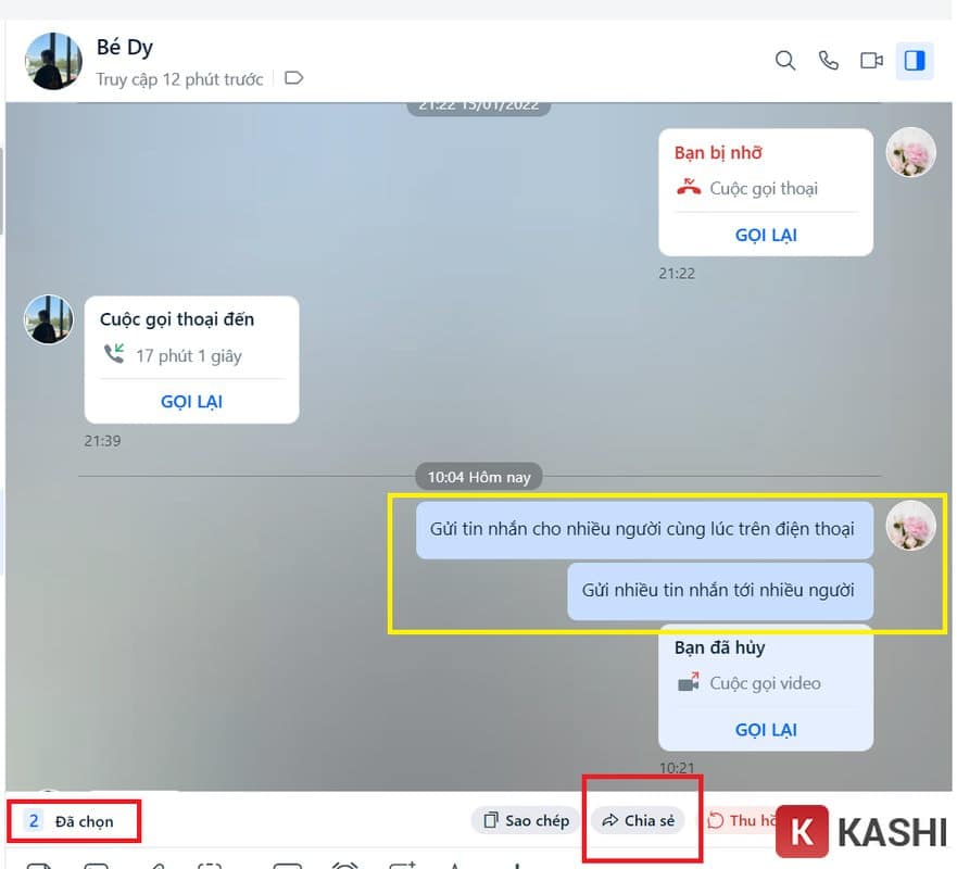 Chọn những đoạn muốn chia sẻ và click vào “chia sẻ”