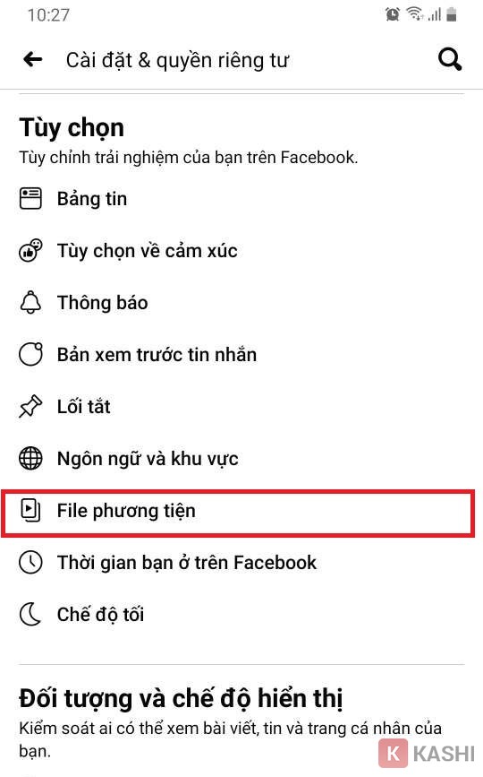 Click vào "File phương tiện"