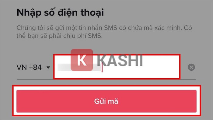 Gửi mã xác nhận TikTok