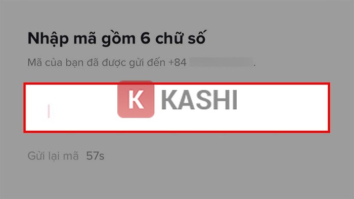 Nhập mã OTP TikTok