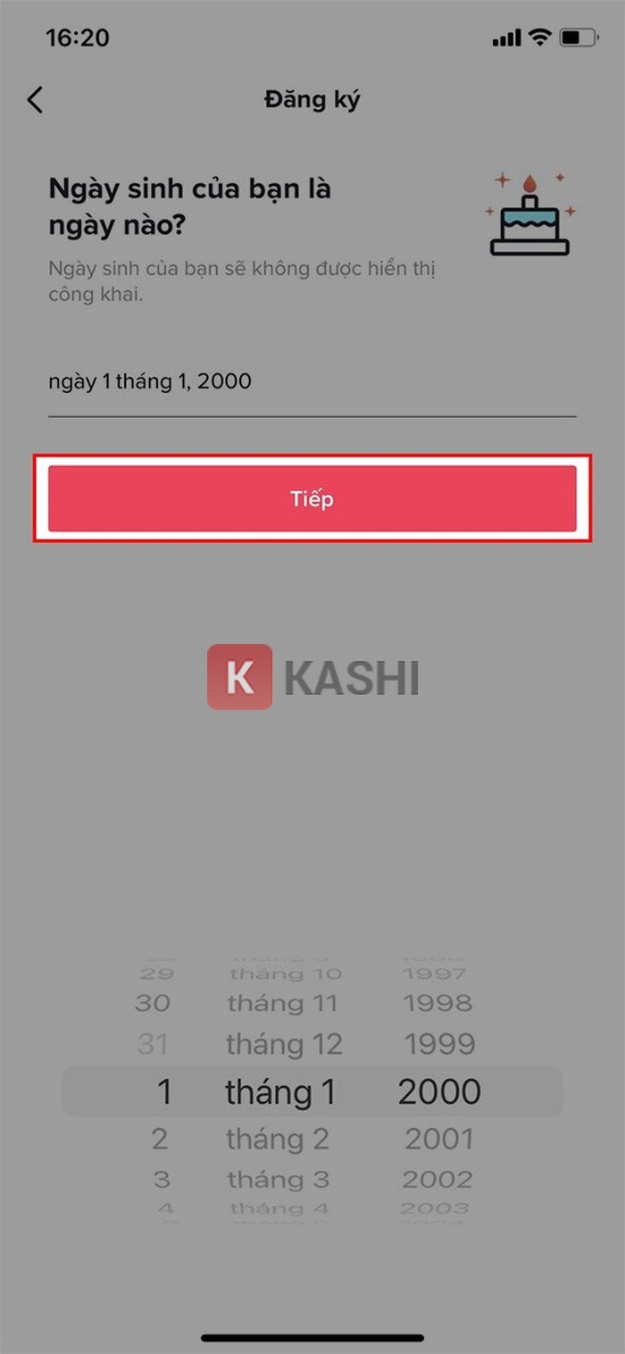 Thay đổi ngày sinh TikTok