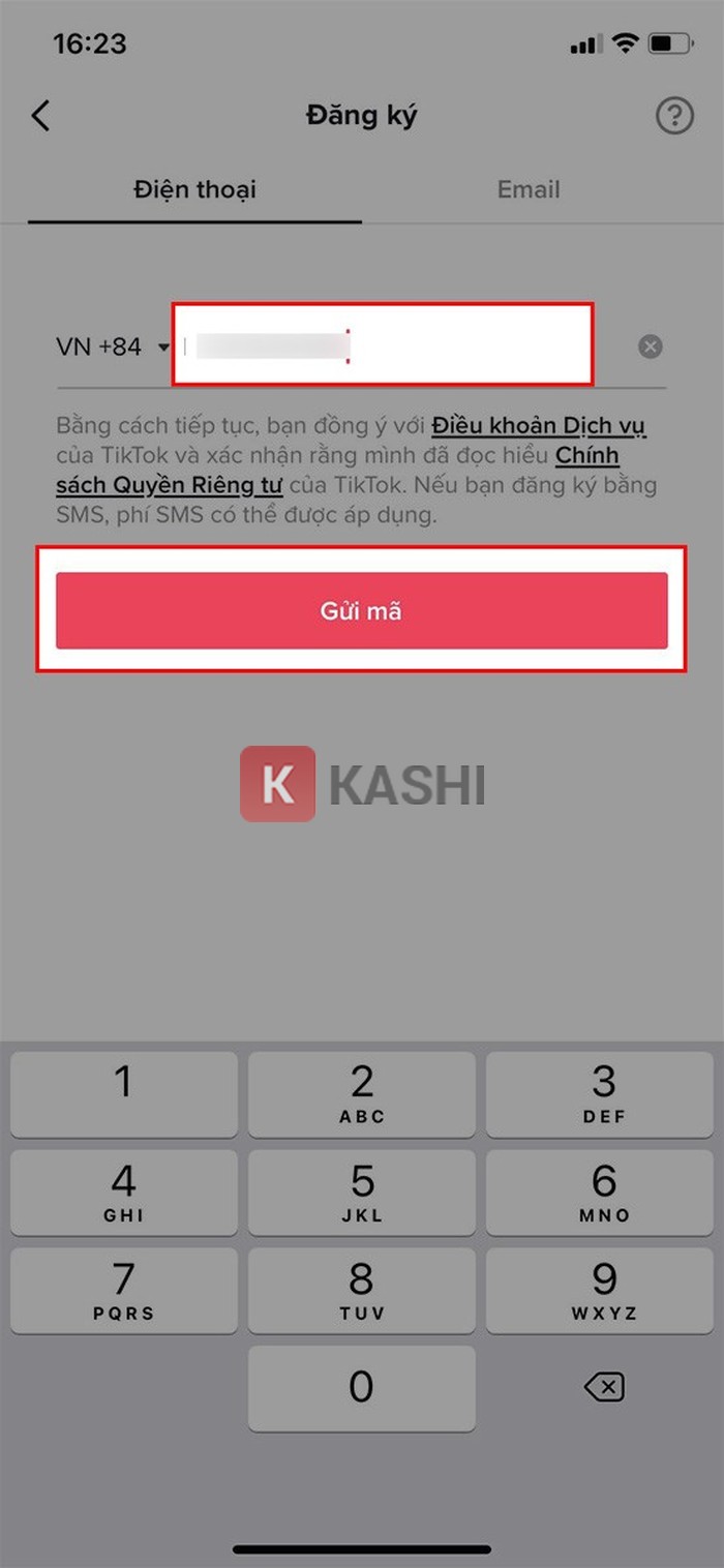 Xác nhận số điện thoại TikTok