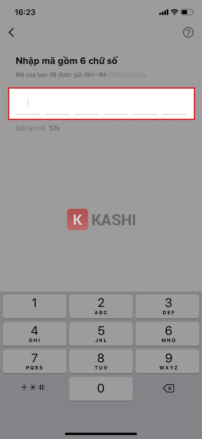 Nhập mã OTP TikTok