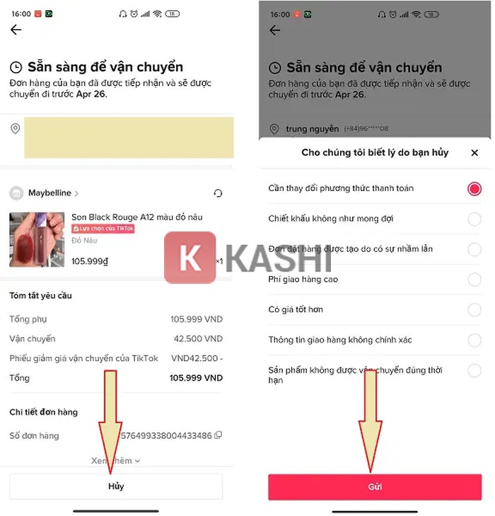 chọn nút “Hủy”