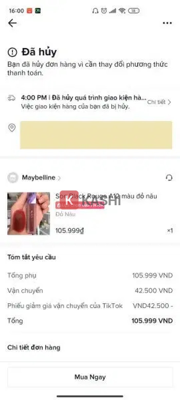 hủy thành công đơn hàng trên Tiktok Shop