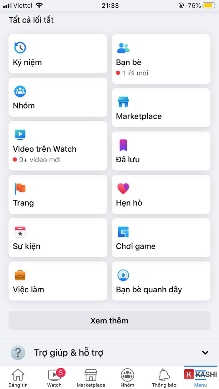 Nhấn “Menu”