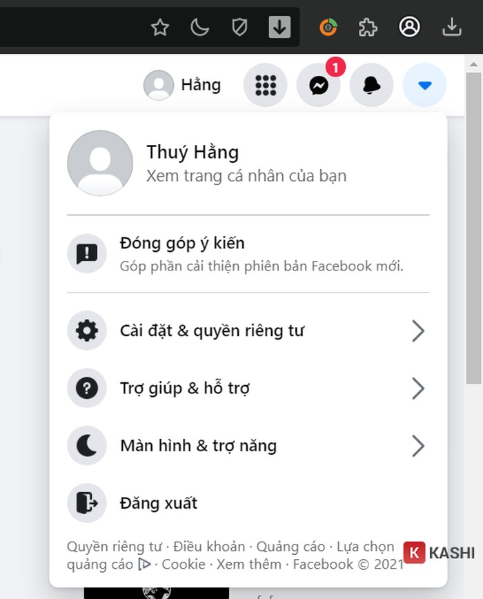 Chọn “ cài đặt & quyền riêng tư”