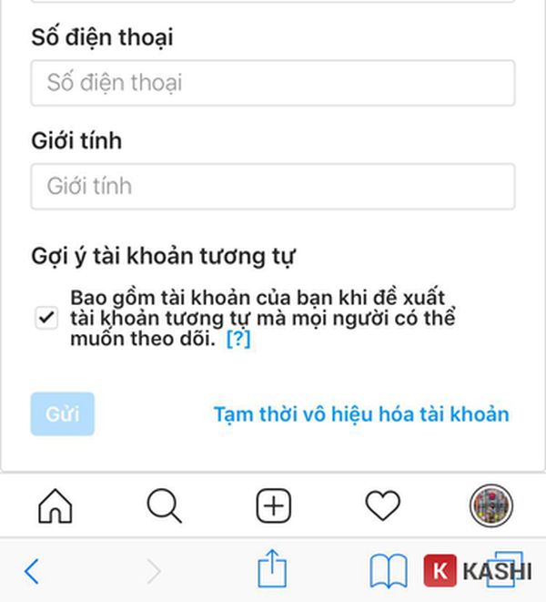 Chọn Tạm thời vô hiệu hóa tài khoản